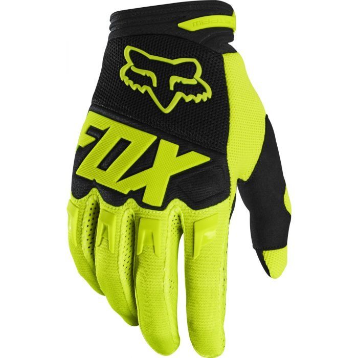 Fox Dirtpaw Gloves Black Yellow Fluo